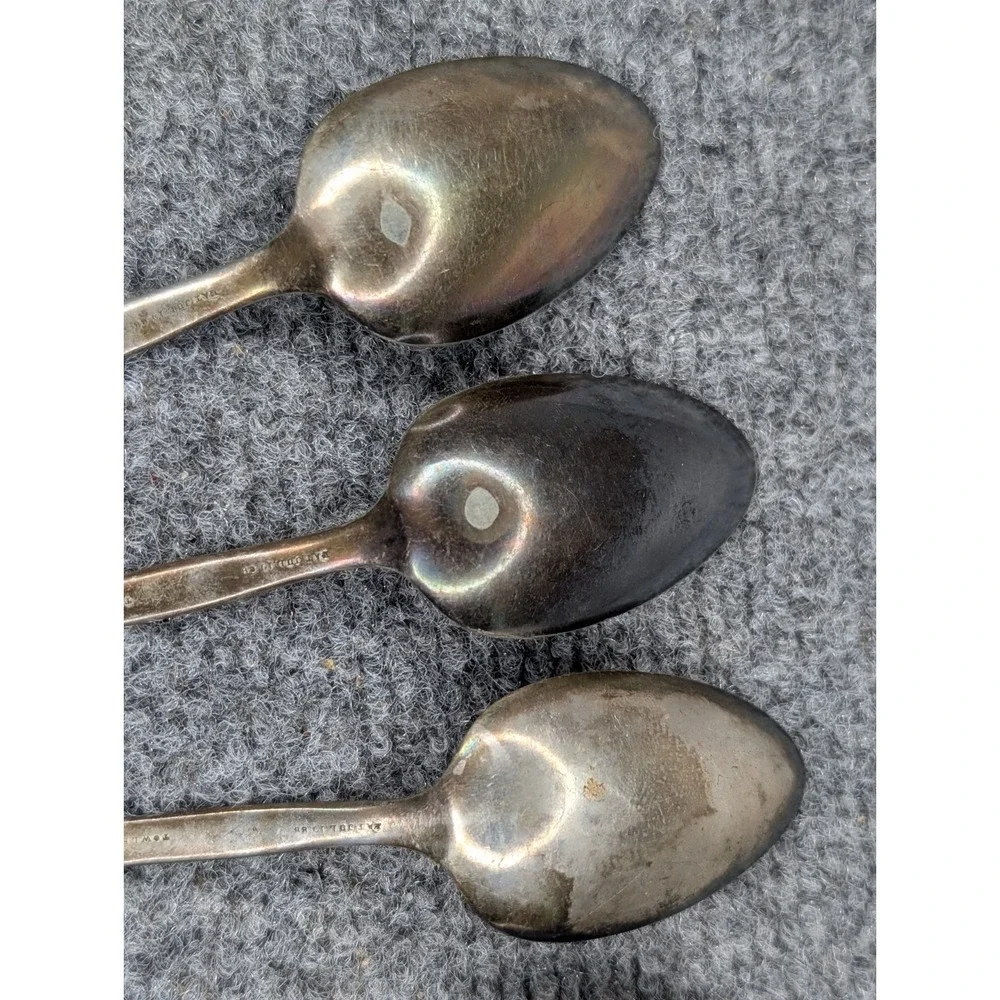Vintage Towel Mfg Co. EUDORA Silverplated Set Of 5 Spoons 1888 